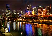 Melbourne skyline at night