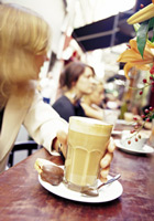Drinking coffee in Melbourne laneways