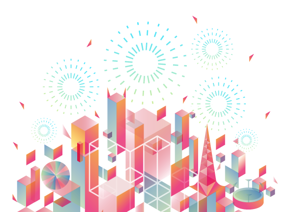 Image of Melboure New years eve logo, fireworks and melbourne city back drop.