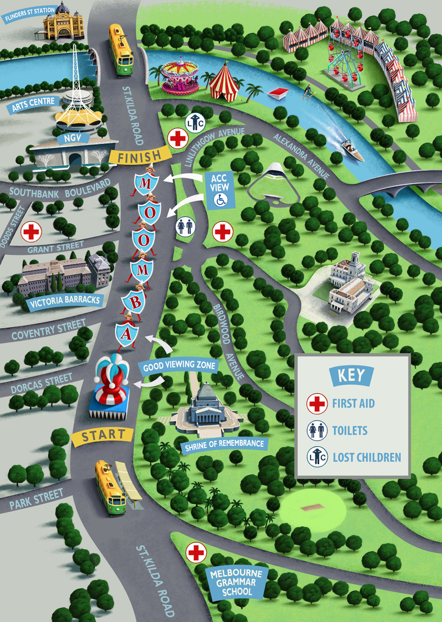 Moomba Parade map